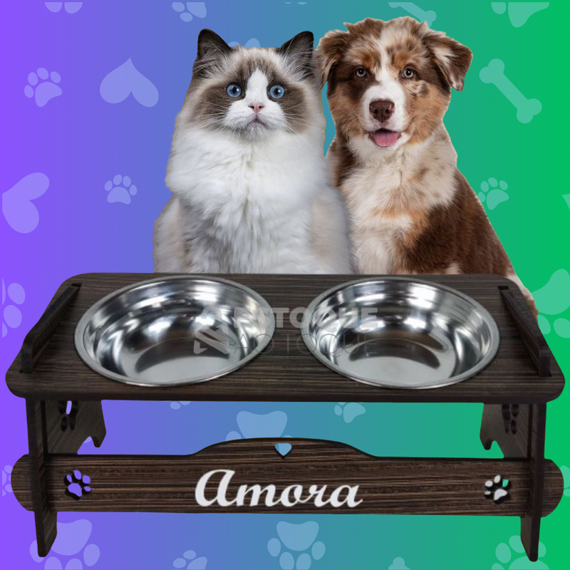 Comedouro Inteligente para Pets – Personalizável, Inclinável e com Tampas + BRINDES