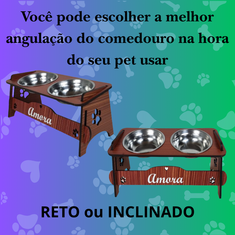 Comedouro Inteligente para Pets – Personalizável, Inclinável e com Tampas + BRINDES