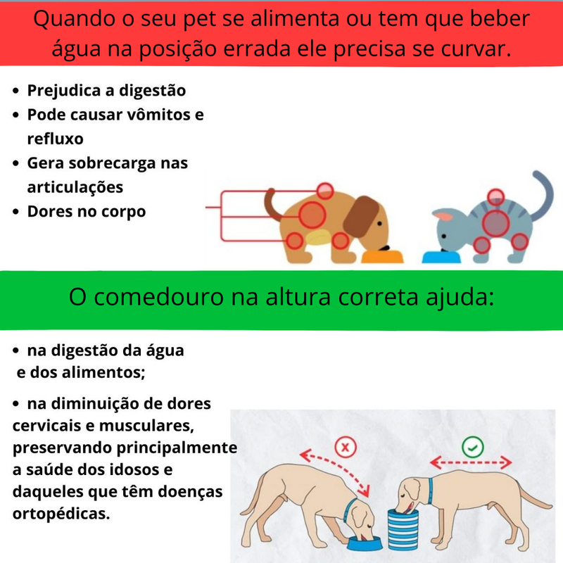Comedouro Inteligente para Pets – Personalizável, Inclinável e com Tampas + BRINDES
